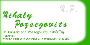 mihaly pozsegovits business card